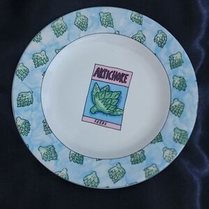 Fitz & Floyd Habitat Americana Seed Package ARTICHOKE Dinner Plate Omnibus